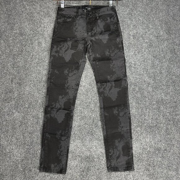 The Kooples Jeans Womens 24 Short  Fit Cotton Stretch Black Gray Camouflage - Picture 1 of 8